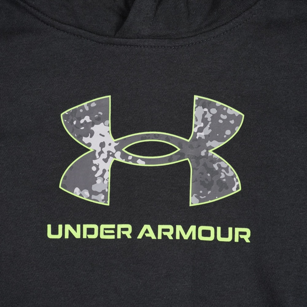 Under Armour Hoodie Kids Size 6 Black Camo Logo Pullover Sweatshirt UAFIB25E-001 - Picture 2 of 4